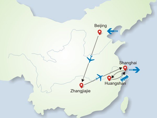 Scenic Tour to Zhangjiajie & Mt. Huangshan 10 Days