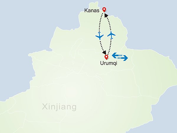 Urumqi Fly to Kanas Lake Tour 5 Days