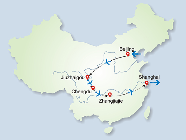 Admire the Beauty of Jiuzhaigou & Zhangjiajie 12 Days