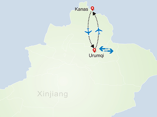Urumqi Fly to Kanas Lake Tour 5 Days